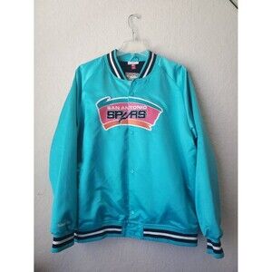 Mitchell & Ness San Antonio Spurs Hardwood Classics Teal Satin Jacket 3XL